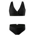 thumbnail image 4 of Hessimy Teen Girls Tankini Swimsuit 2 Piece Bathing Suit Color-Block Girls' Swimwear（Black,9-10 Years), 4 of 6