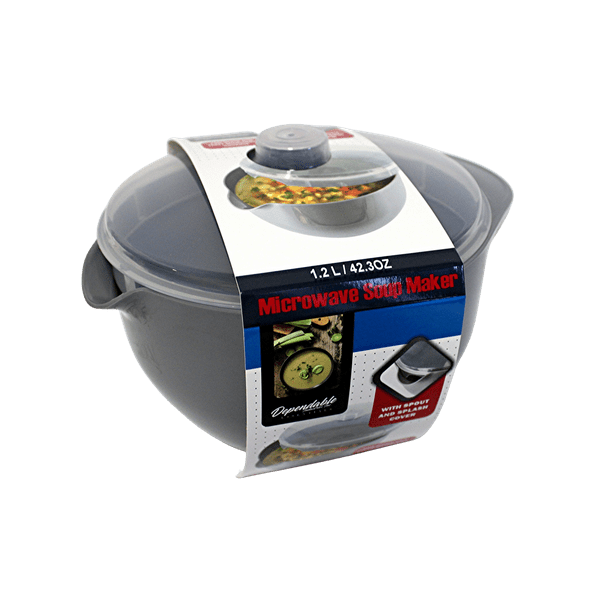 Dependable Industries Multi Use Microwave Soup and Stew Maker Microwave Bowl with Spout and