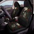 thumbnail image 4 of Uourmeti Polyester Car Seat Protector with Skull Rose Print, 2 Piece Vehicle Seat Covers for Auto Interior Decor, Easy to Install for Trucks and Van, 4 of 7