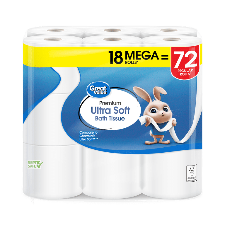 Great Value Ultra Soft Toilet Paper, 18 Mega Rolls photo 5