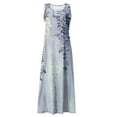 thumbnail image 5 of Mohiass 2024 Cotton Linen Sleeveless Plus Size Dresses for Women Tropical Casual Round Neck Sundress with Pockets Blue S, 5 of 7