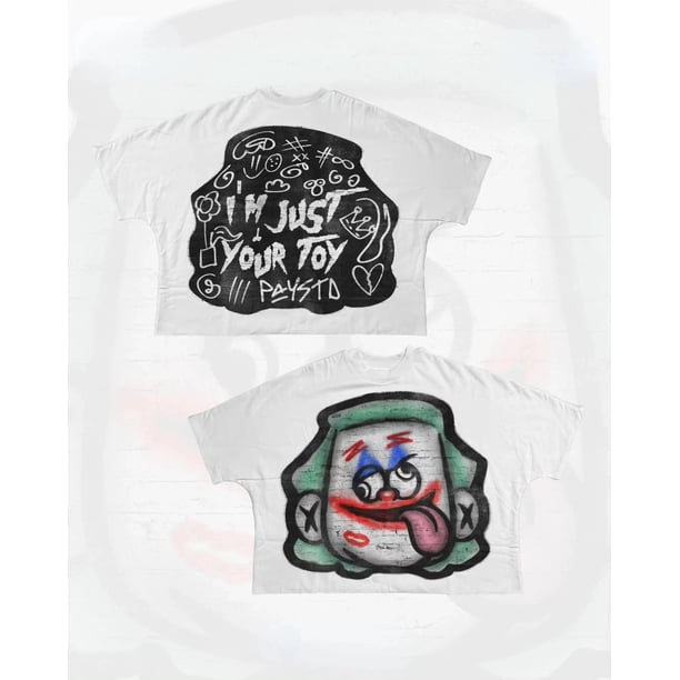 Camisetas estampadas de gran tamaño para hombres y mujeres, Tops de algodón de manga corta, Hip Hop, Punk, Harajuku, ropa de calle gótica Retro, Y2kAzul cielo