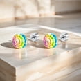 thumbnail image 4 of Dazzling Crystal Disco Ball Cartilage Stud Earrings for Women Mom Stainless Steel Austrian Colorful 6mm/8mm CZ Tragus Screw Flat Back Helix Tiny Studs Earring Fashion 60's 70's Jewelry Prom Party 20G, 4 of 5