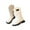 Beige, variant on Girls Knee Length Boots Mid Calf Riding Boots PU Leather Zipper Punk Goth Boot Fall Winter Combat Boot Little Big Kid
