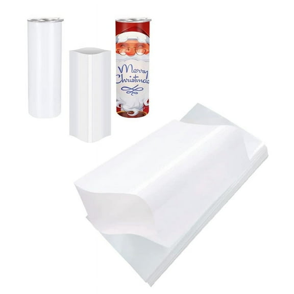 100 Pieces Sublimation Shrink Wrap Sleeves 5X10 Inch White Bag for 567G Tight Tumblers, Heat Transfer Shrink Film
