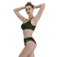 thumbnail image 5 of Daiia Hybrid Parrot in the Forest printed 2 piece Swimsuit Bikinis for Women High Waisted Racerback Bathing Suits Summer Tummy Control Scoop Neck Swimwear-Large, 5 of 8