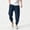 Navy, variant on Men's Big & Tall Pants Cotton Linen Yoga Golf Beach Jogger Sweat Lounge Harem Pants Cropped Trousers Size M-5XL Light Blue