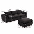 thumbnail image 2 of 108" Modern Cloud Couch, Plush L Shaped Sectional Couch with Ottoman, Comfy Boneless Couch Modular Sofa, High-Density Memory Foam Deep Seat, No Assembly Required, Pet-Friendly, Black, 2 of 12