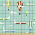 thumbnail image 2 of Ambesonne Hot Air Balloon Fabric by the Yard Upholstery, Planes Pattern Art, 1 Yard, Earth Yellow Sea Blue, 2 of 5