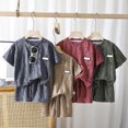 thumbnail image 4 of SGMVNU Boys Summer Fashion Shorts Set Distressed Ripped Short Sleeve Shirt and Matching Shorts 2 Piece Casual Outfits, Size 3-4 Years,, 4 of 7