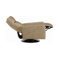 Upholstered Push Back Swivel Recliner Taupe