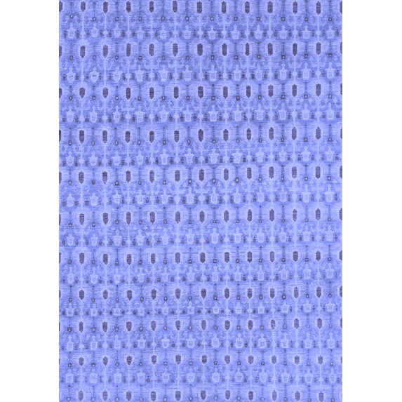 Ahgly Company Machine Washable Indoor Rectangle Abstract Blue Modern Area Rugs, 4' x 6'