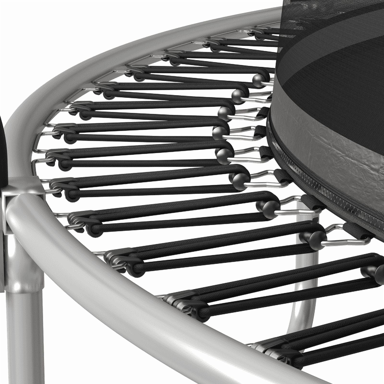 6FT Trampoline for Kids, 72" Outdoor Backyard Trampoline with Safety Enclosure Net, Springfree Bungee Trampoline, Heavy-Duty Galvanized Steel Frame Black