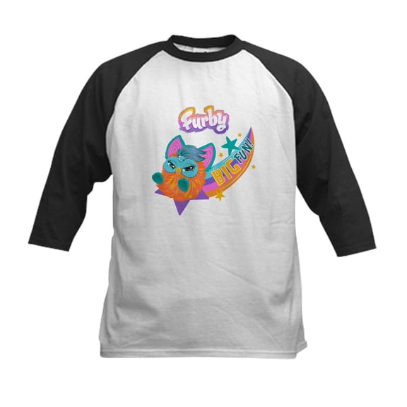 CafePress - Furby Big Fun Kids Baseball T Shirt - Kids Cotton Baseball Jersey, 3/4 Sleeve Shirt