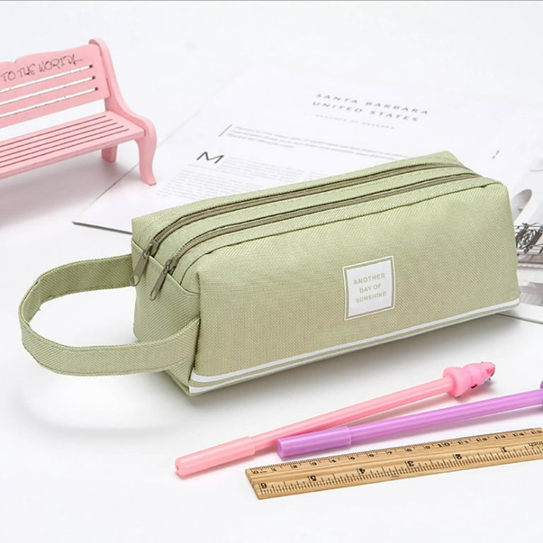 Large Pencil Case, Durable Pen Pouch with Big Capacity, Minimalist Portable  Stationery Bag with Handle for Office Organizer Aesthetic Pencil Cases  Items under 5 Dollars 