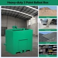 thumbnail image 4 of Heavy-Duty 3 Point Ballast Box for Category 1 Tractors – 800 lbs Capacity – 5 cu.ft Steel Loader Attachment with Sliding Door – 2" Quick Hitch Receiver – Farm & Ranch Equipment – Green, 4 of 7