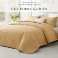 thumbnail image 6 of Exclusivo Mezcla King Size Quilt Bedding Set, Lightweight Soft Camel King Bedspreads Coverlets with Geometric Stitched Pattern, 6 of 8