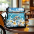 thumbnail image 3 of Kuiaobaty Sea Turtle Print Crossbody Bag for Women, Flowers Print Leather Shoulder Purse Crossbody with Adjustable Strap, Lightweight Messenger Handbag for Travel, Blue, 3 of 7