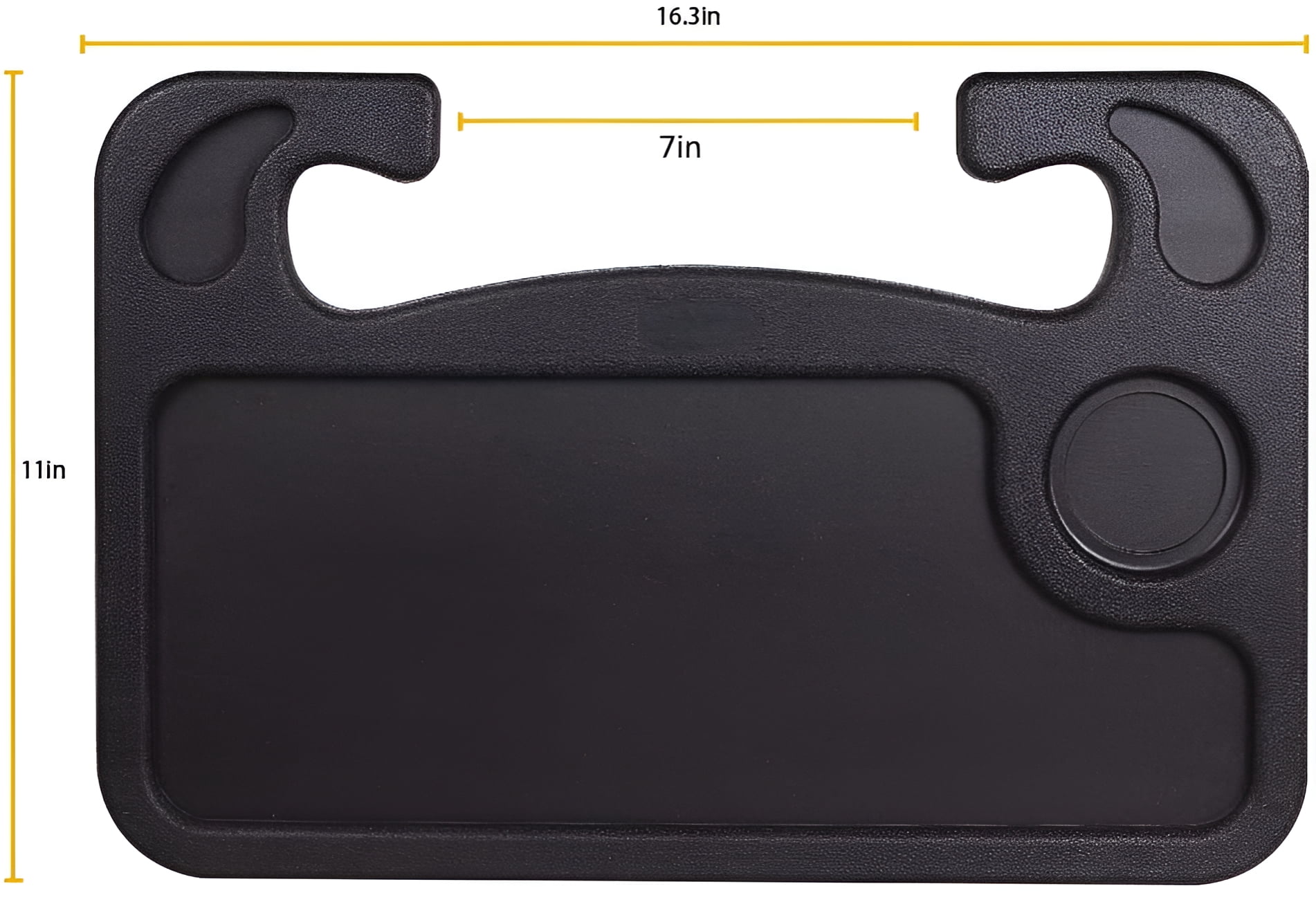 MINI-FACTORY Food Tray for Car Steering Wheel Eating Tray Desk Table for Food Drink Notebook Laptop - Black