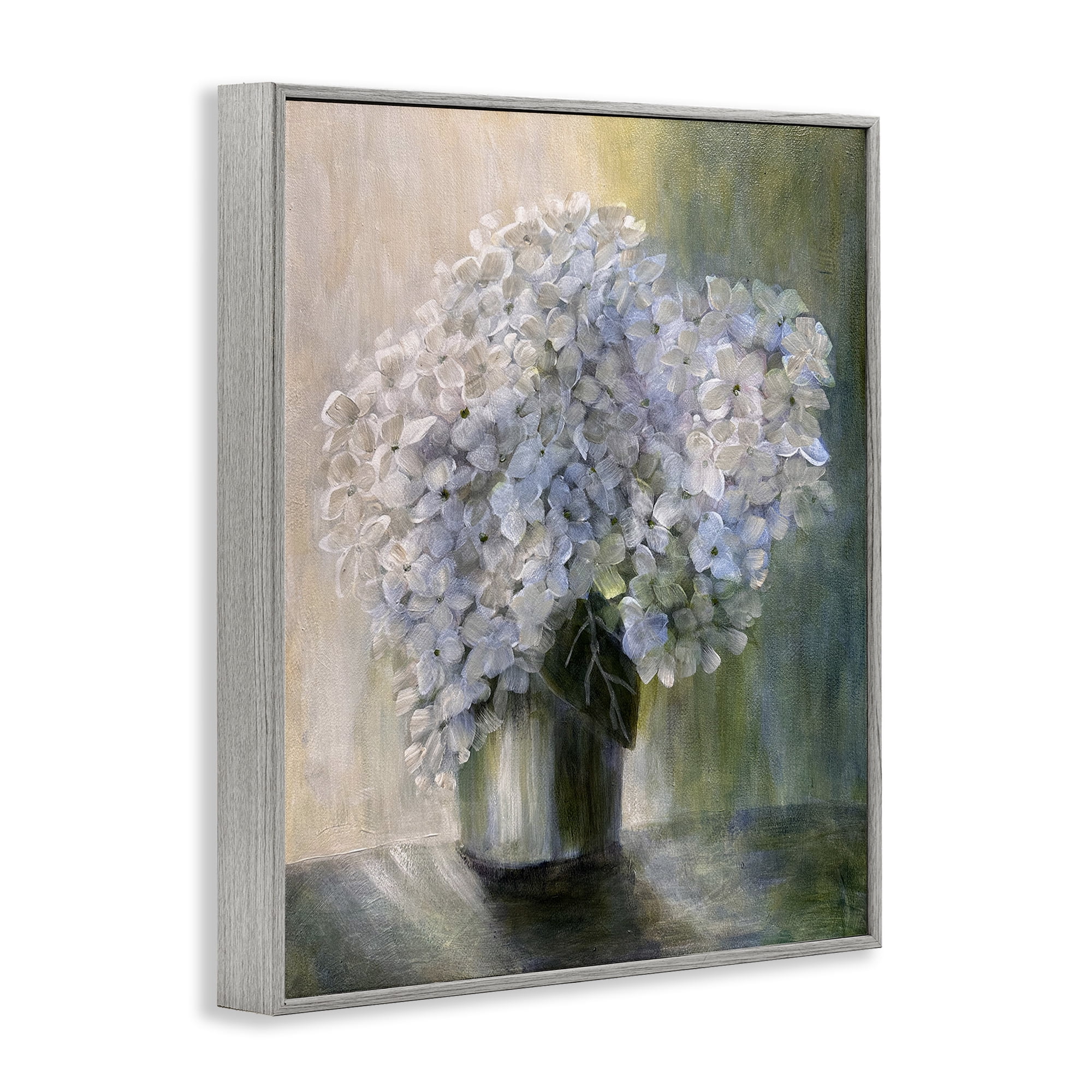 Stupell Industries Hydrangea Still Life Botanical & Floral Painting Gray Framed Art Print Wall Art, 24 x 30