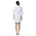 thumbnail image 5 of Turquaz Linen Thigh Length Waffle Kimono Bridesmaids Spa Robe (White, XXL), 5 of 5