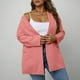 thumbnail image 5 of Tops bonitos,Blazer informal para mujer, liso, con botones en la parte delantera, manga larga y bolsillos, poliéster, para el trabajo o el hogar, sopatenor, 5 of 9
