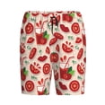 thumbnail image 4 of Wukai Tomatoes Men’s Short Pajama Pants With Pockets Soft Sleep Pj Shorts for Men-4X-Large, 4 of 6
