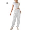 thumbnail image 1 of Qarigey Pantalones de mujer Pantalones de yoga elásticos de cintura alta Pantalones de chándal deportivos de entrenamiento, blanco, S Prendas para la parte inferior del cuerpo Blanco XL Qarigey AP003411-04, 1 of 6
