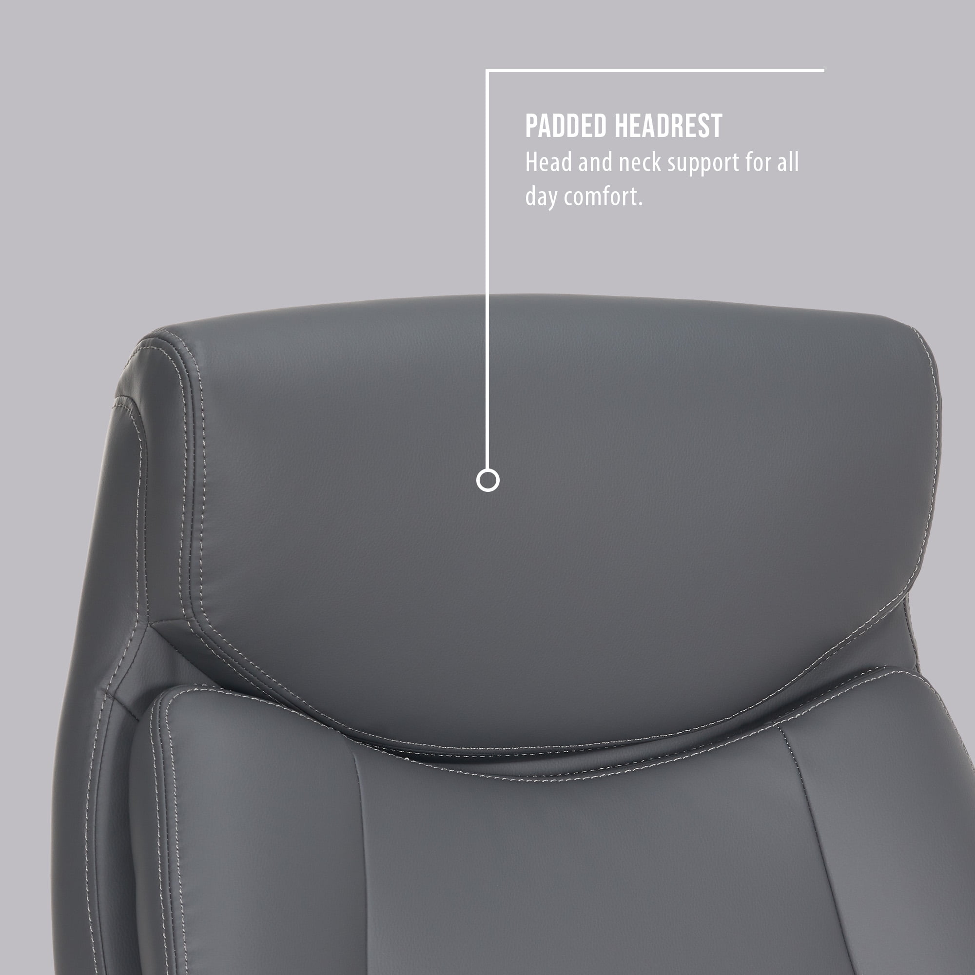 Shaq Tarvos Premium Ergonomic Big & Tall Office Chair, PureSoft Upholstery with Height Adjustable and Flip-Up Arms, Gray