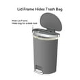 thumbnail image 5 of Better Homes & Gardens Large Kitchen Trash Can, 14.5 Gallon Plastic Semi Round Step Garbage Bin with Soft Close Lid, Gray, 5 of 17
