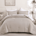 thumbnail image 3 of SPRINDAY Queen Comforter Set, 7 Pieces Bed in a Bag for All-Season, Bedding Set with Comforter, Sheets, Pillowcases & Shams, Oatmeal, 3 of 7