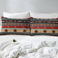 thumbnail image 4 of Aztec Bedding Set Ethnic Tribal Arrow Duvet Cover,Vintage Southwestern Native Bohemian Comforter Cover Queen,Western Star Bed Set Exotic Geometric Diamond Stripes Room Decor,Red Blue Dark Brown, 4 of 5