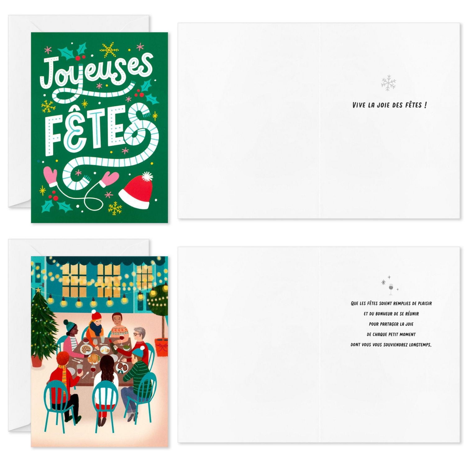 Image Arts Brightly Coloured French-Language Boxed Christmas Cards Assortment, Pack of 20