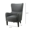 thumbnail image 5 of Upholstered Arm Chair, Mid-Century Modern Accent Chair with Grey Fabric, Comfortable Wingback Design, Perfect for Living Room, Bedroom, or Office Seating, 5 of 5