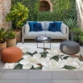 thumbnail image 2 of Spring Magnolia Flower Outdoor Rug for Patio/Deck/Porch, Non-Slip Large Area Rug 6 x 9 Ft, White Floral Botanical Light Blue Indoor Outdoor Rugs Washable Area Rugs, Camping Rug Carpet Runner, 2 of 8