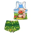 thumbnail image 7 of Psesaysky Cartoon Pig Watermelon Girls Tankini Swimsuit 2 Piece Bathing Suits for Girls Round Neck Swim Tank Top and Drawstring Bottoms for 6-15Y, 7 of 7