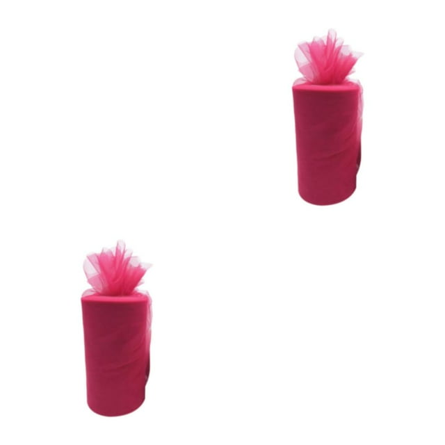 relayinert Polyester Wedding Party Decorations Easy To And Clean Tulle Coil Durable And Reliable Roll Tulle rose red 2Set