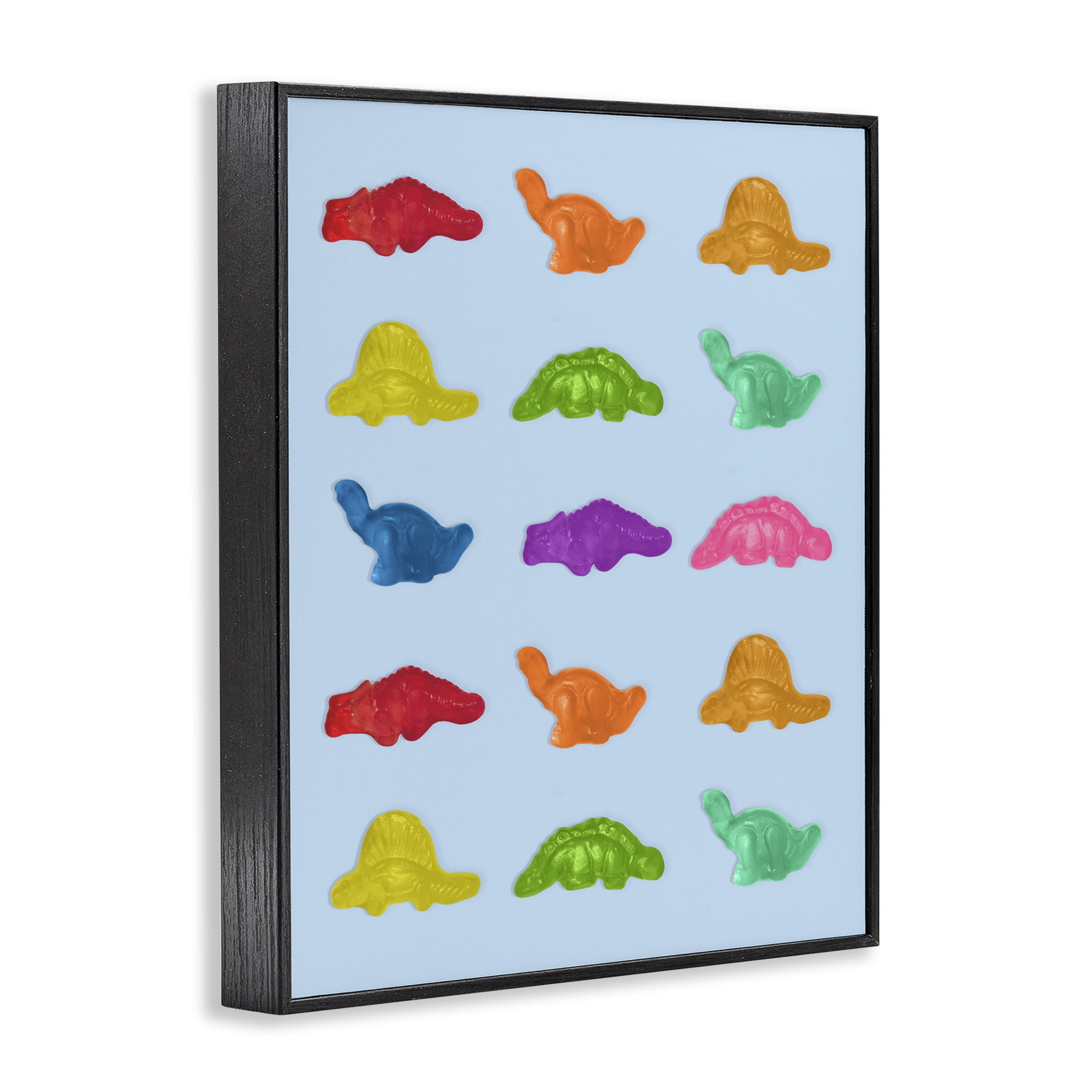 Stupell Industries Colorful Dinosaur Candies Black Framed Giclee Art, design by LISH Creative