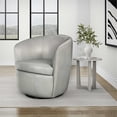 thumbnail image 2 of Maklaine Steamboat Ice All Italian Leather Swivel Club Chair, 2 of 9