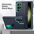 thumbnail image 3 of Allytech Rugged Case Compatible with Samsung Galaxy S23 Ultra with Hidden Kickstand, [Military Grade Drop Protection] Soft TPU Hard PC Bumper Non-Slip Shockproof Full Protective Case, Blue+Mint, 3 of 8
