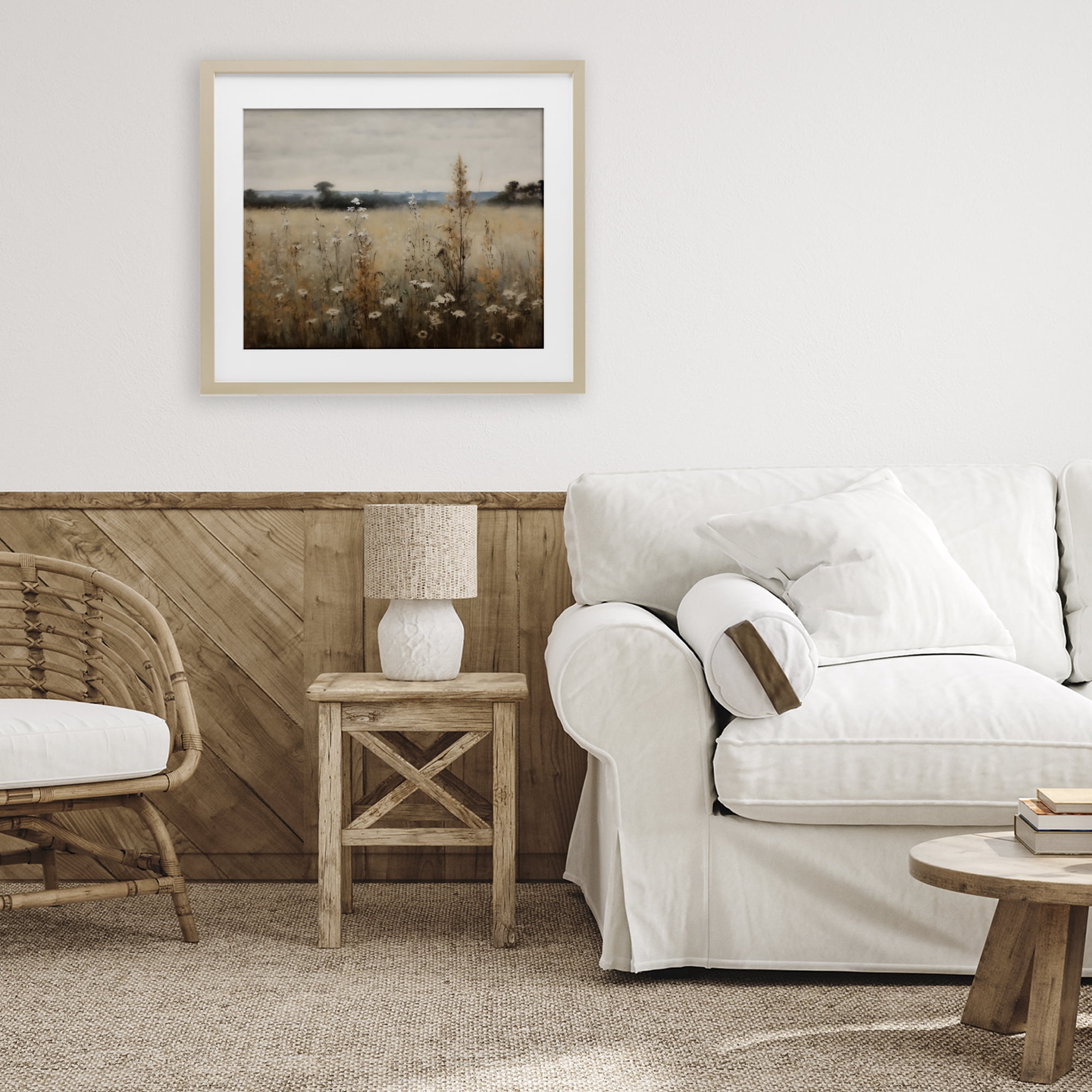 Stupell Industries Country Wildflowers in Misty Meadow Birch Framed Print Under Glass, design by Creative Studio
