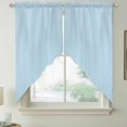 thumbnail image 2 of Pure Pale Blue Swag Valances for Windows, Kitchen Window Curtains Over Sink, Modern Solid Color Minimalist Art Window Treatment Curtains for Living Room/Bedroom Curtains 2 Panel Sets 36"x45", 2 of 8