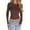 Brown, variant on Tops for Women Casual Slim Fit T Shirt Long Sleeve Solid Color Crewneck Women Blouse,Dark Blue,M