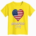 thumbnail image 5 of TOWED22 American Flag Holiday Tops for Girls 4th of July Patriotic Shirts Tee T-Shirts Soft Cotton Comfort(Yellow,11-12 Y), 5 of 5