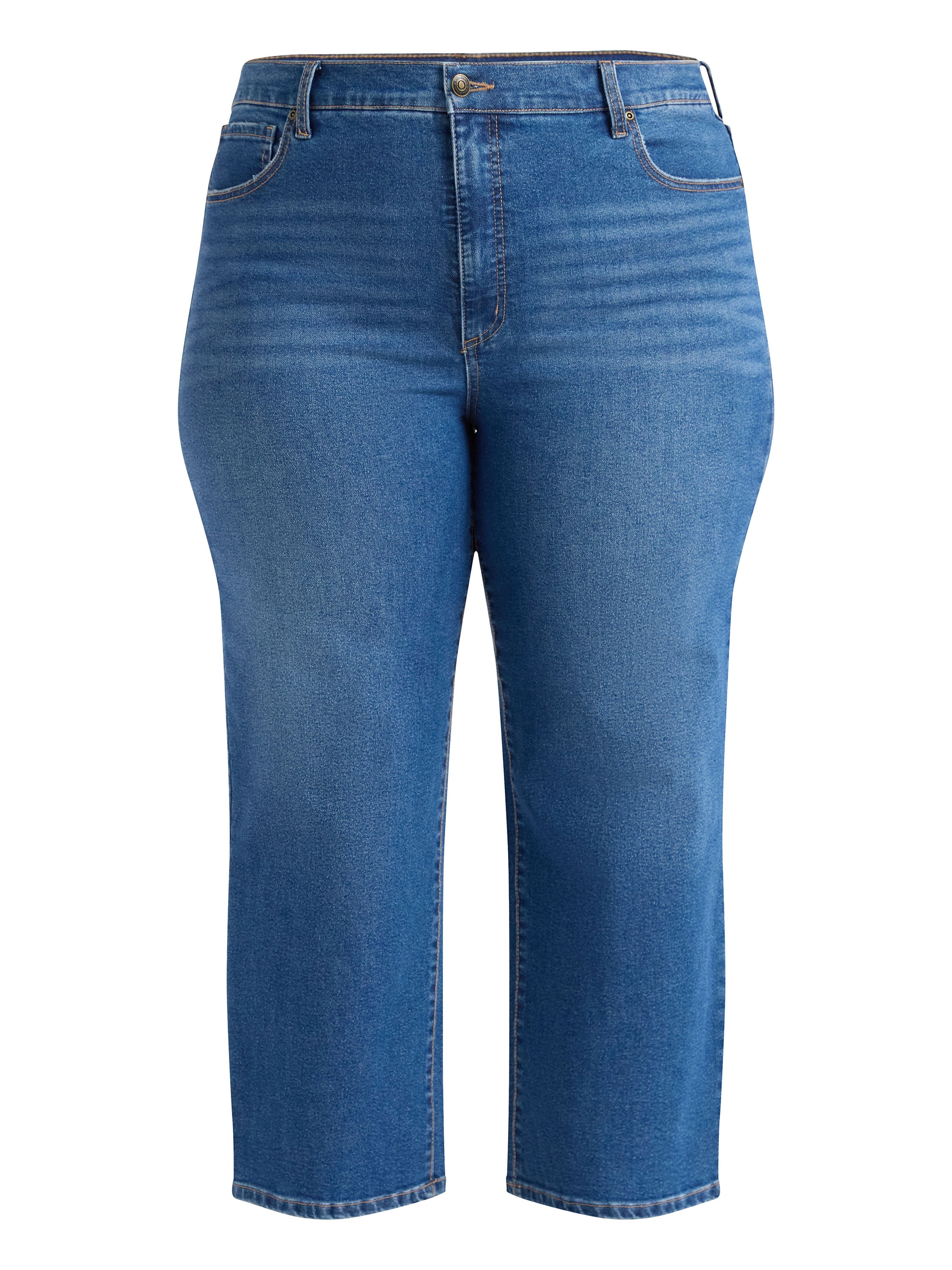Sofia by Sofia Vergara Women's and Women's Plus Lana Relaxed Straight Super High Rise Jeans, 27" Inseam, Sizes 0-28