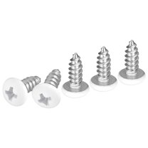 Uxcell #10x1/2" White Screws - 25Pack - 304 Stainless Steel Pan Head Phillips Screw