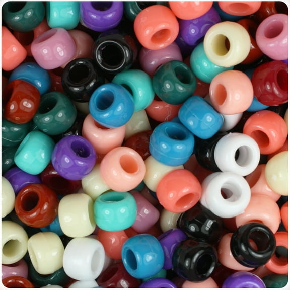 BeadTin Southwest Multi Opaque 9mm Barrel Pony Beads (500pc)