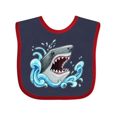 

Inktastic Great White Shark in waves Gift Baby Boy or Baby Girl Bib