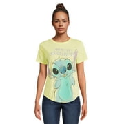 Disney’s Stitch Juniors Graphic Tee with Short Sleeves, Sizes XS-3XL