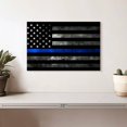thumbnail image 2 of Elephant Stock Police Flag Wall Art - Horizontal Canvas Wall Art - Dining Room Wall Decor - Our America Canvas - Black And Gray Decor - 12" x 8", 2 of 8